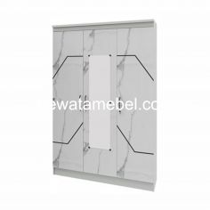 Wardrobe 3 Doors - GARVANI RIZE 3P / White White Marble 